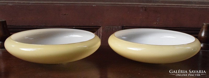 Lámpabúra art-deco stílus , sárga fehér kétrétegű üveg , lámpa , búra 20 x 5 cm x2db. , ø 4,8cm