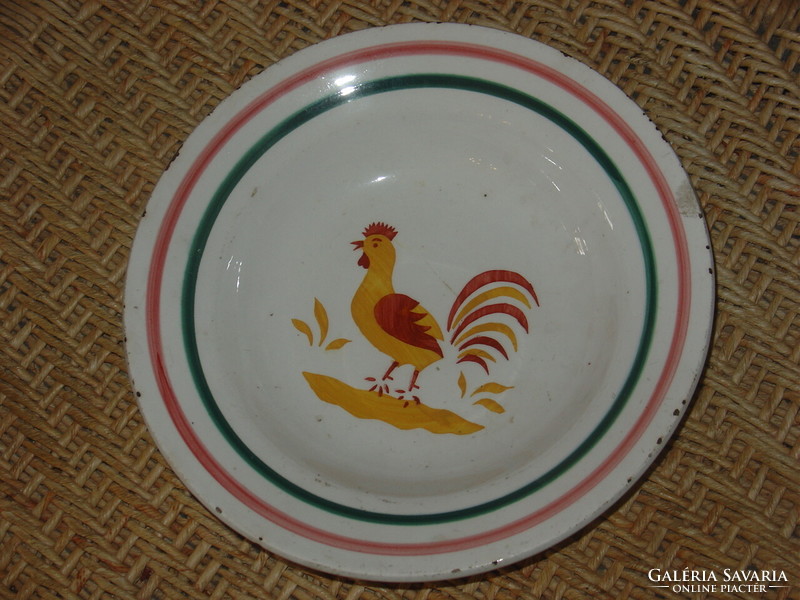 Hollóháza national tricolor with rooster antique wall plate decorative plate