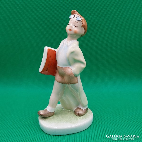 Káldor Aurél magical ceramic small scientist figure