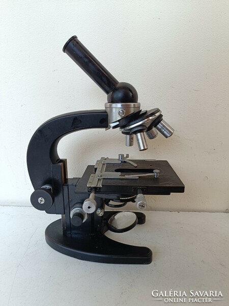 Antik mikroszkóp Zeiss műszer szerszám eredeti dobozában műszaki régiség 552 8852