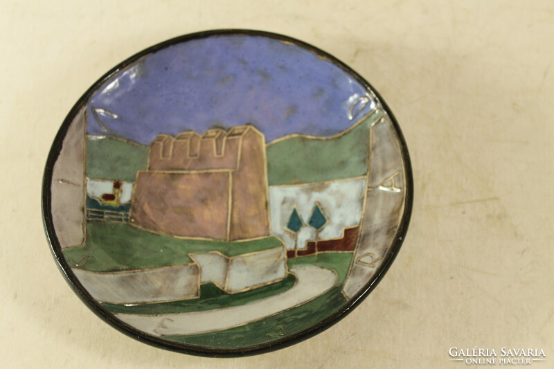 Signed glazed ceramic wall plate 138