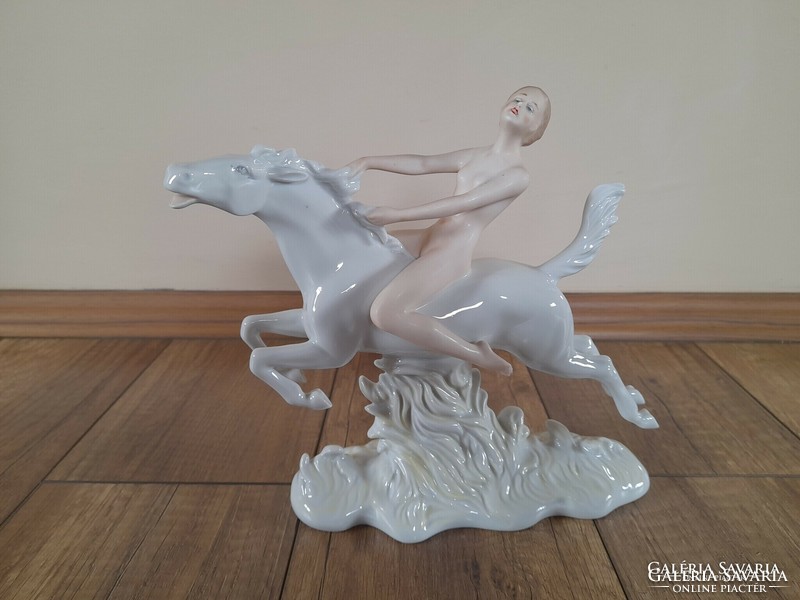 Wallendorf porcelain figure on nude horse