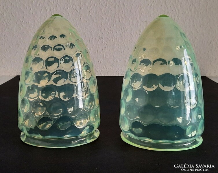 2 Opal glass domes blown into an antique shape