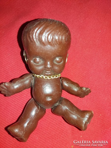 Antique rare traffic goods braided dmsz toy negro small plastic toy doll 15 cm according to the pictures