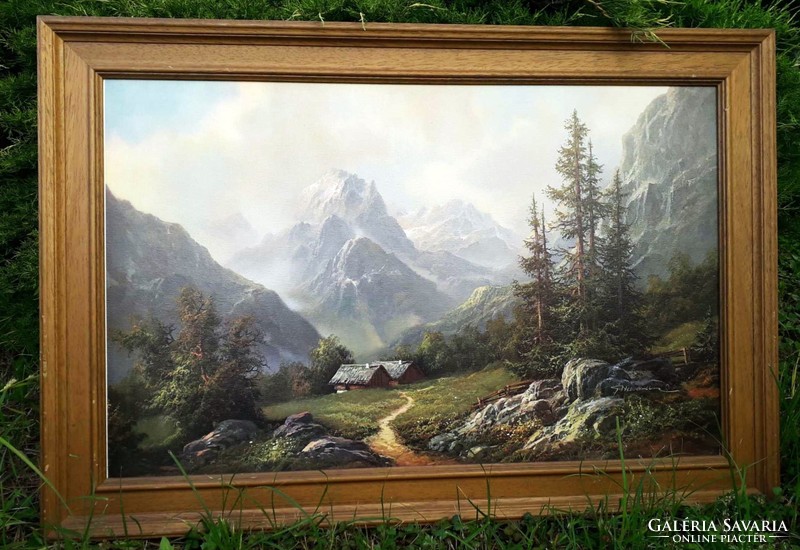 G.Neswadba painting / alpine landscape.