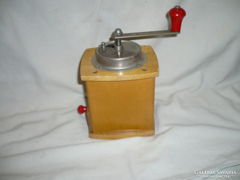 Old wooden coffee grinder