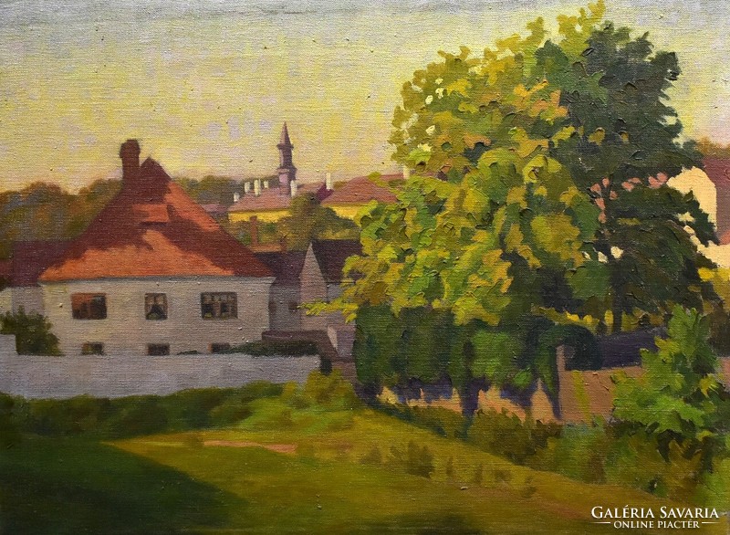 1926 Jh (?): With label: view of a small town in Transylvania
