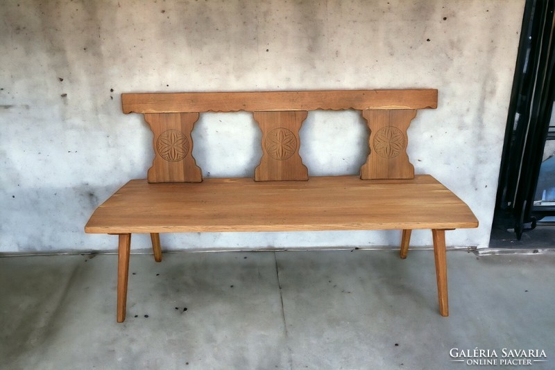 Old restored carved bench
