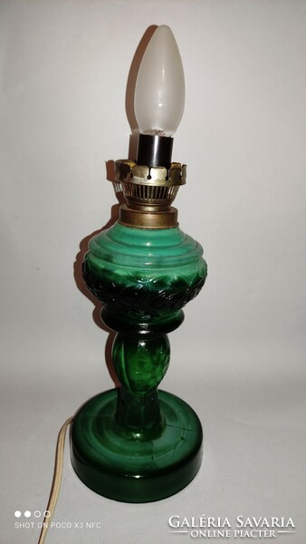 Antique curt schlevogt design malachite glass table lamp