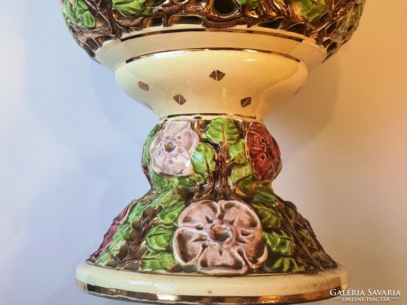 Emil Fischer openwork vase 43cm-