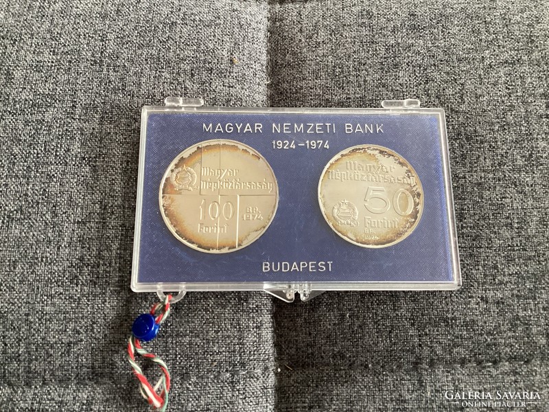 Ezüst 50 - 100 Ft-os pár jubileumi kiadása 1974.  . Magyar Nemzeti Bank pár .