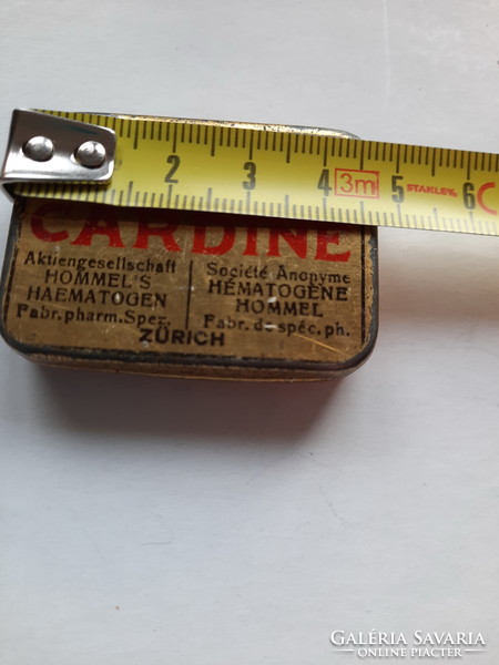 Antique medicine metal box, cardine tin box
