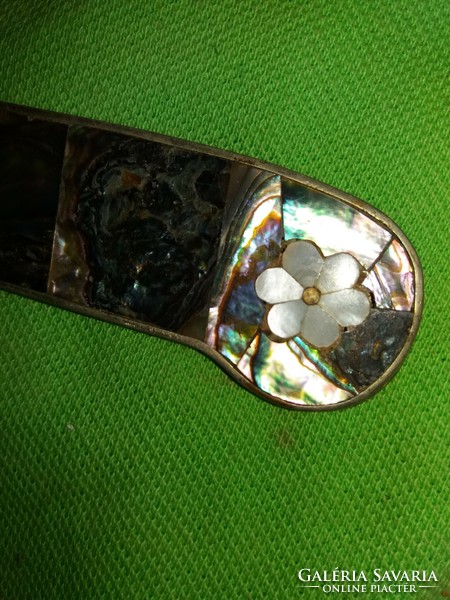 Antique mother-of-pearl handle large kitchen knife slicing knife 30 cm blade 19 cm according to the pictures