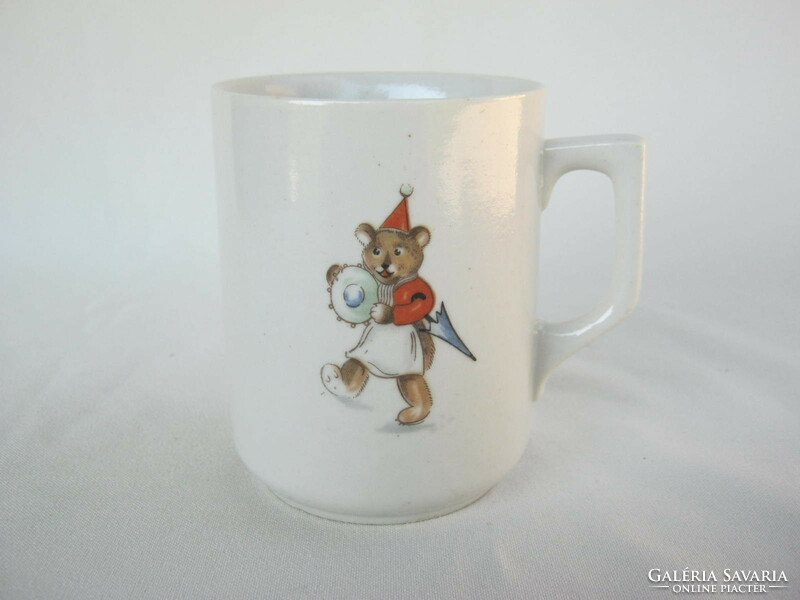 Zsolnay porcelán mese mintás gyerek bögre macis