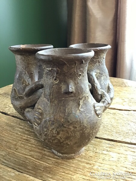 Old handmade ceramic vase
