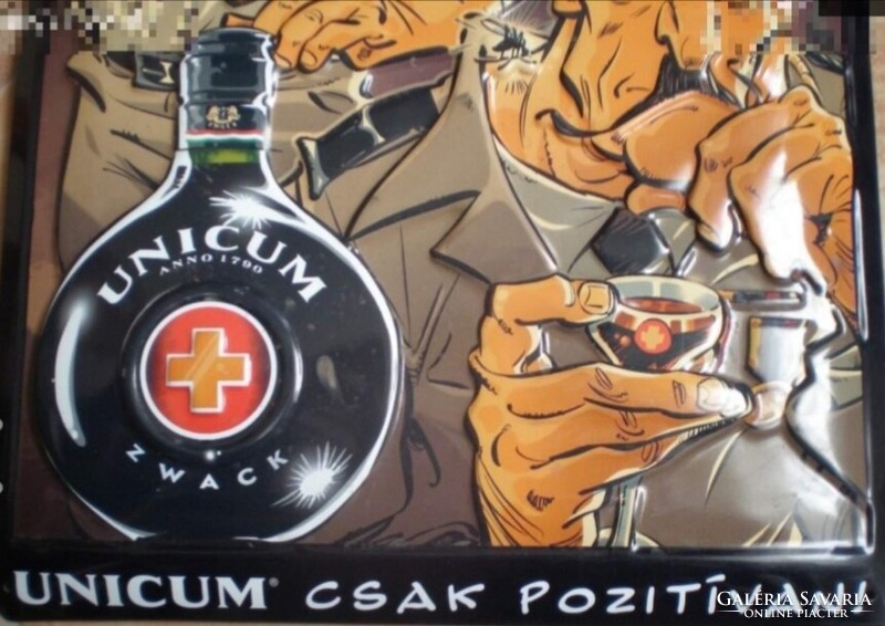 Unicum advertising board made of thick sheet metal, 40*25 cm
