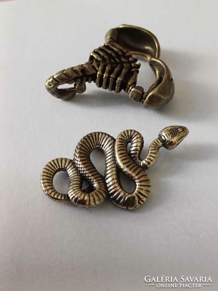 Copper snake and scorpion miniature