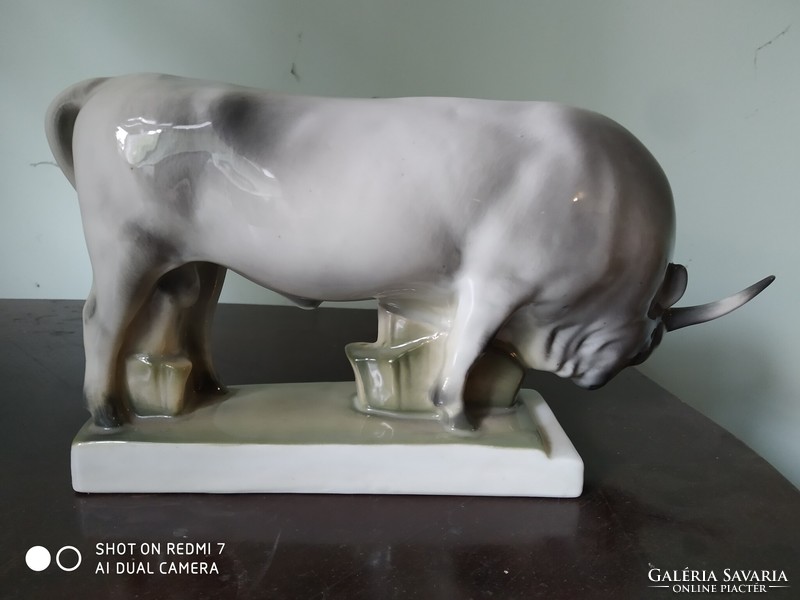Zsolnay porcelain gray cattle