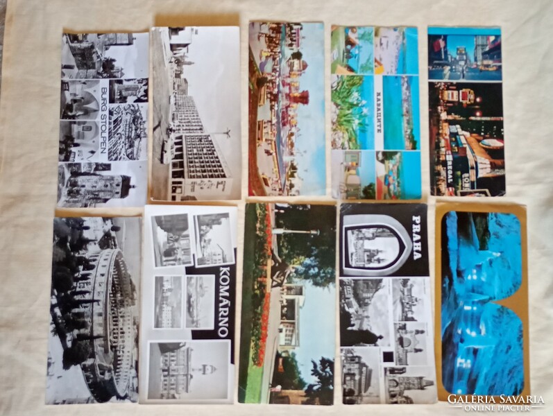 Postcard 23 cities elongated large size 35 pieces written in one