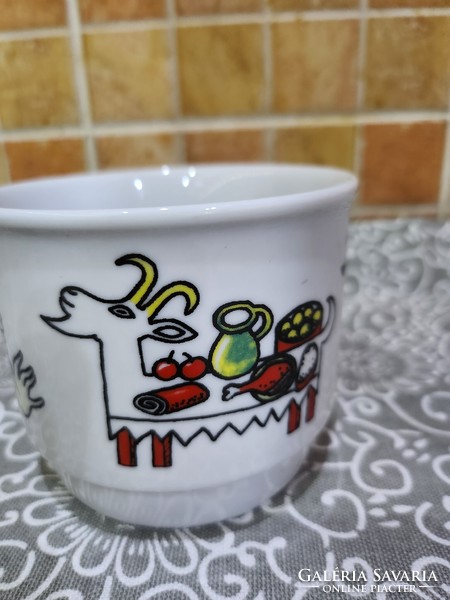 Zsolnay rarity Hungarian folk tale retro mug