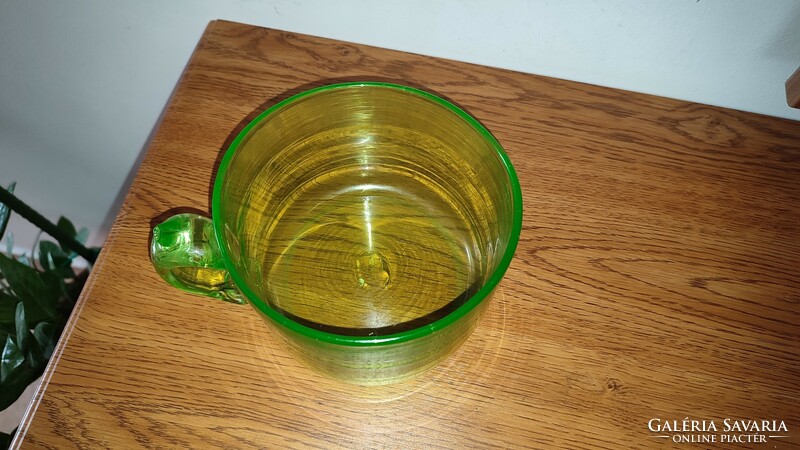 Large 800ml uranium uranium glass uranium glass mug pouring bowl handmade