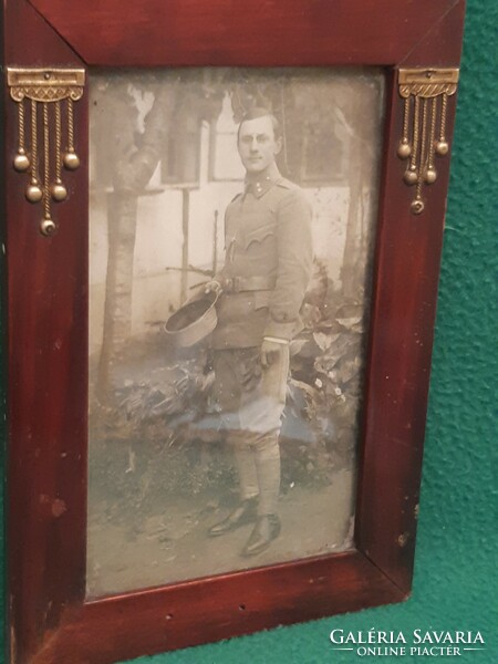 Old military photo in a copper frame