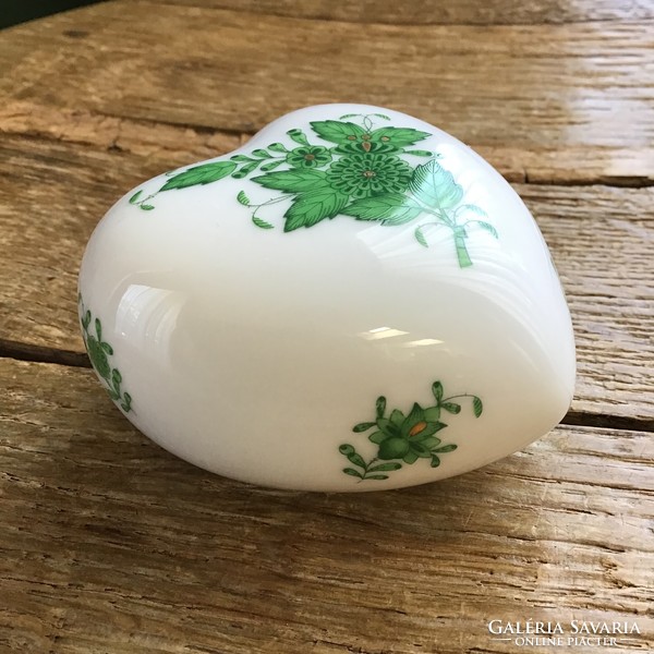 Old Herend heart-shaped porcelain letter weight