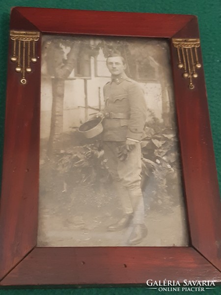 Old military photo in a copper frame