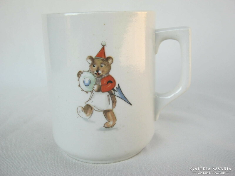 Zsolnay porcelán mese mintás gyerek bögre macis