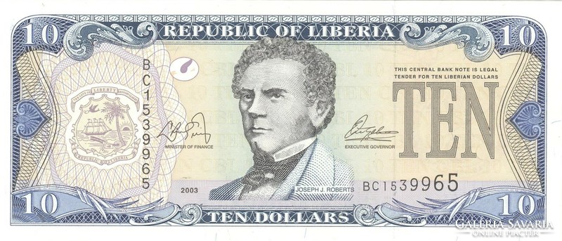 10 Dollars 2003 Liberia unc