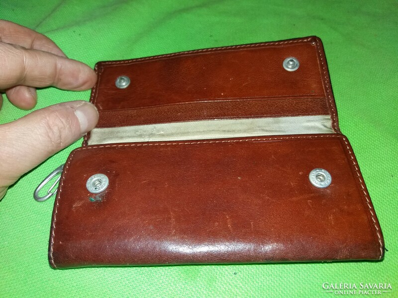 Old leather ornament genuine leather key holder lockable patent key holder wallet 12x7cm as shown in the pictures