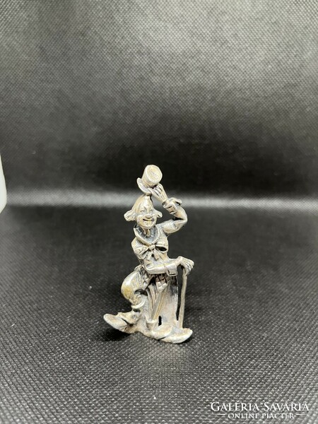 Ezüst miniatűr bohóc figura