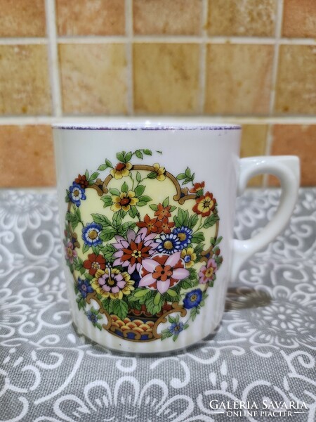 Zsolnay rare flower basket mug