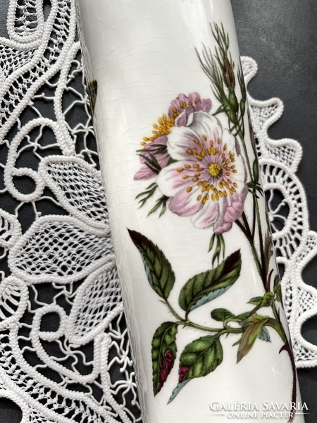 RITKA! Mesés vintage Portmeirion Botanic Garden porcelán nyújtófa, sodrófa rózsákkal, lepkékkel