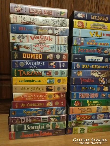 47 db Eredeti VHS mese Walt-Disney, és más mesék videokazetták gyűjtemény egyben