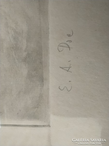 Láng Rudolf  Edgar Allan Poe  illusztrácio, kép, rézkarc, nyomat