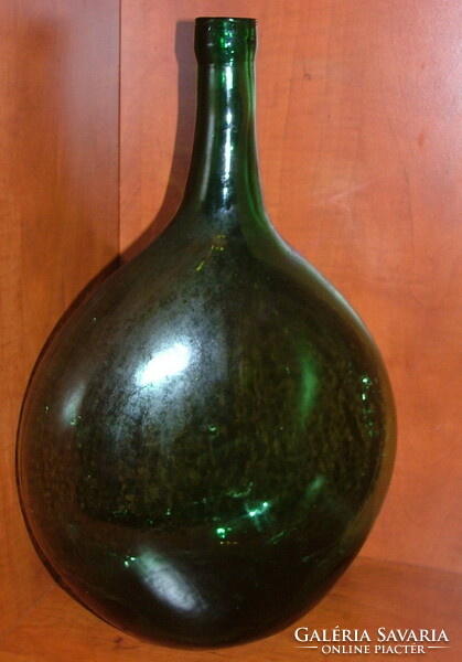 Régi zöld lapos üveg sonkaüveg