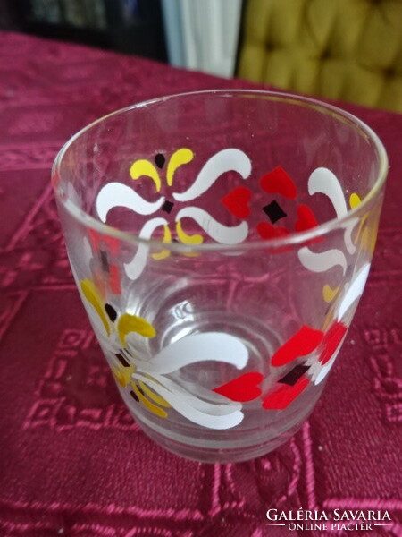 Liqueur glass with colored sticker, two pieces. He has!