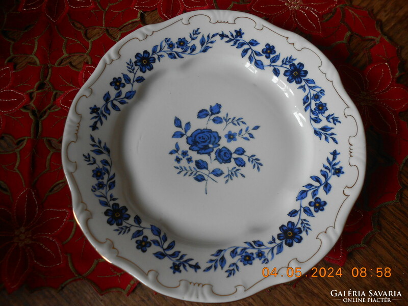 Zsolnay blue rose pattern flat plate
