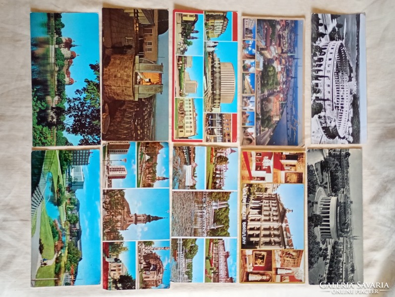 Postcard 23 cities elongated large size 35 pieces written in one