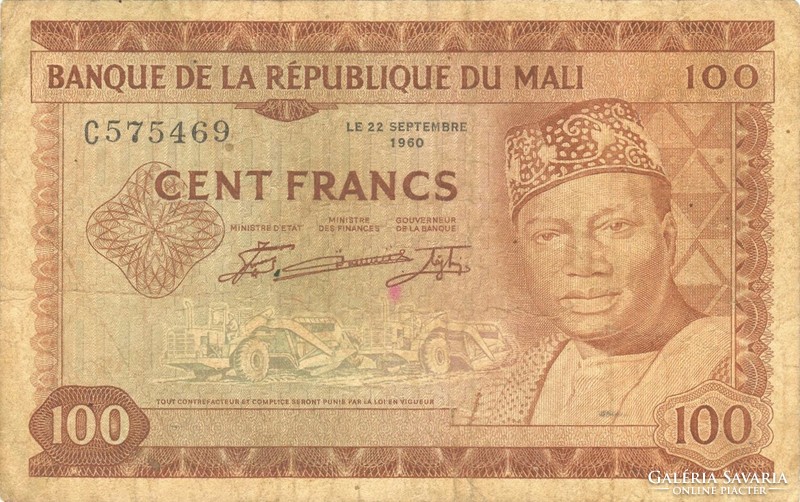 100 Francs 1960 Malian rare
