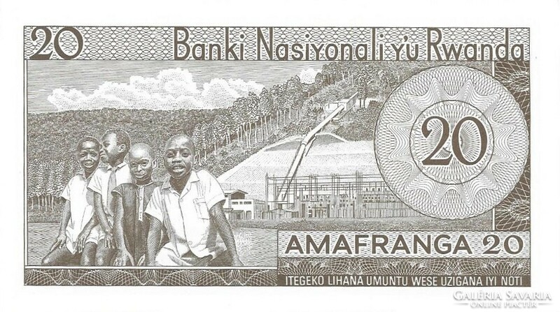 20 French francs 1976 Rwanda unc