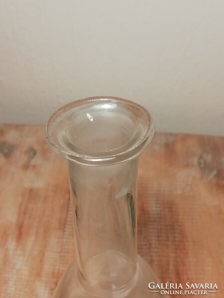 Small pourer with retro grape pattern, glass bottle, with stopper