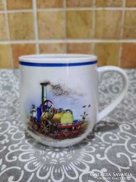 A rare steam engine children's mug from Hollóháza