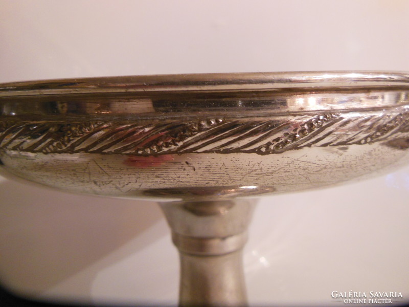 Stand - silver-plated - copper - 17.5 x 17 cm - old - English - offering stand