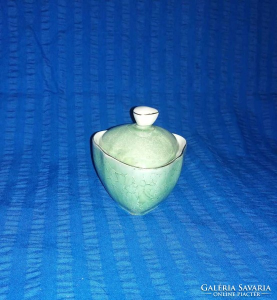 Hollóházi porcelán lüsztermázas cukortartó (A16)