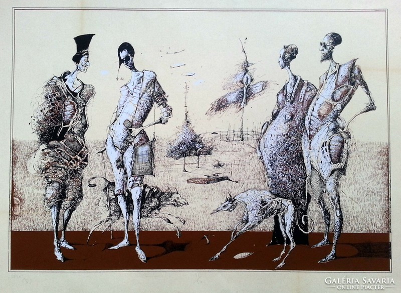 Dienes Gábor - Séta 50 x 70 cm szitanyomat, papír, keretezve
