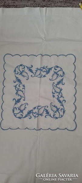 Blue embroidered tablecloth