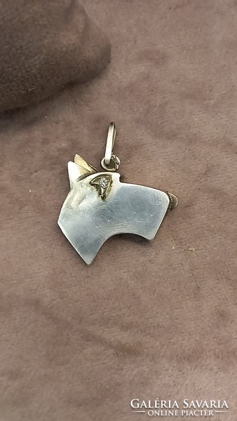 Design silver pendant dog head