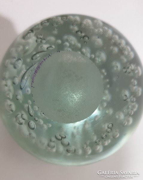 Glass bubble paperweight, table decoration 8 cm